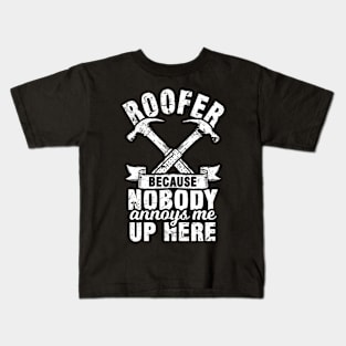 Roofer Roofing Construction Site Humor Kids T-Shirt